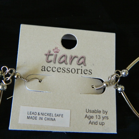 Tiara hook Earrings loop with colored round beads - Picture 4 of 4